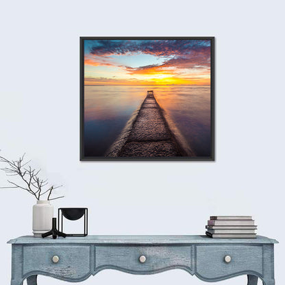 Stone Pier to Glowing Horizon Wall Art