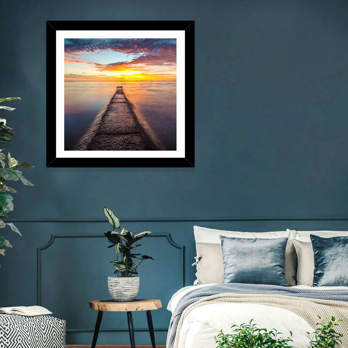 Stone Pier to Glowing Horizon Wall Art