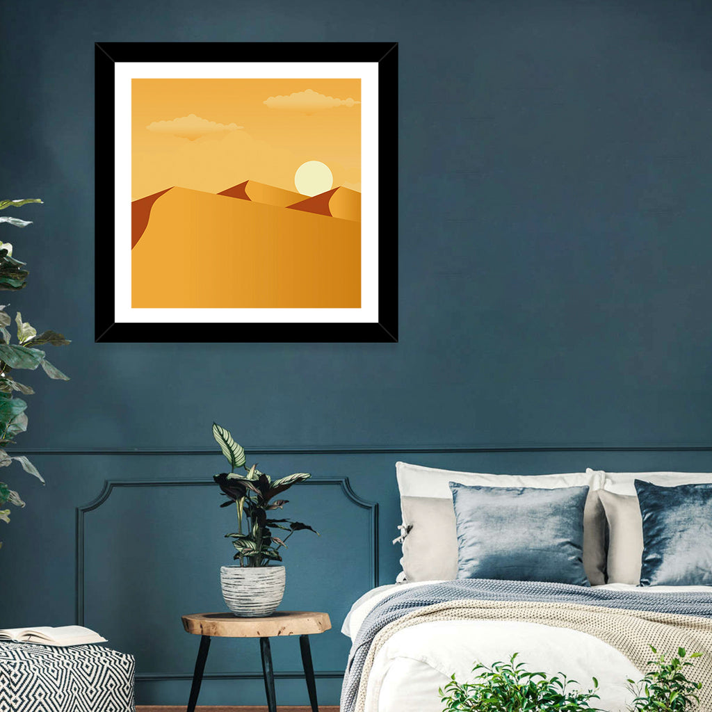 Sunset Over Sand Dunes Wall Art