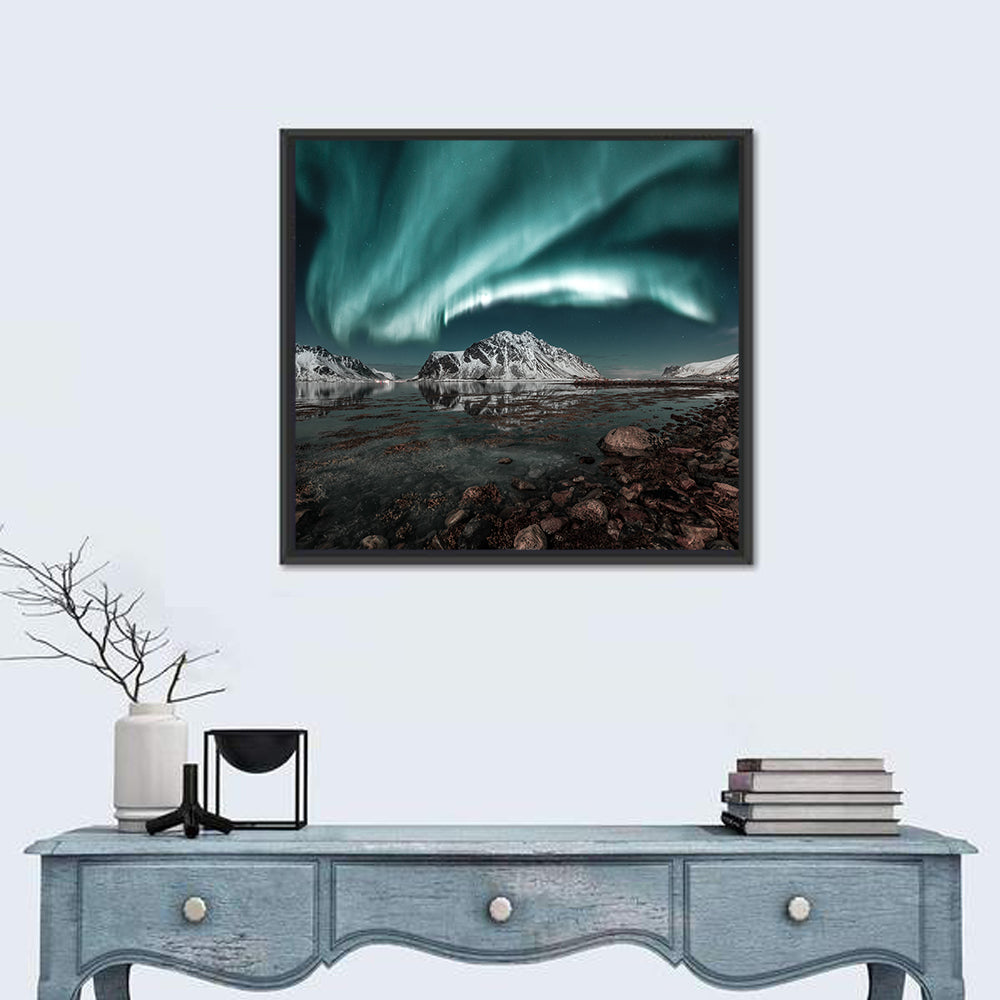 Lofoten Aurora Reflection Wall Art