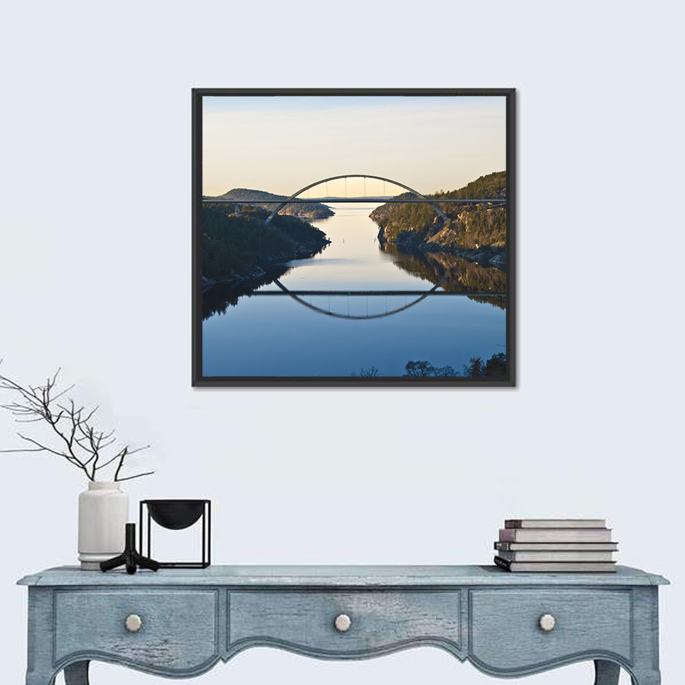 Svinesund Bridge at Golden Hour Wall Art