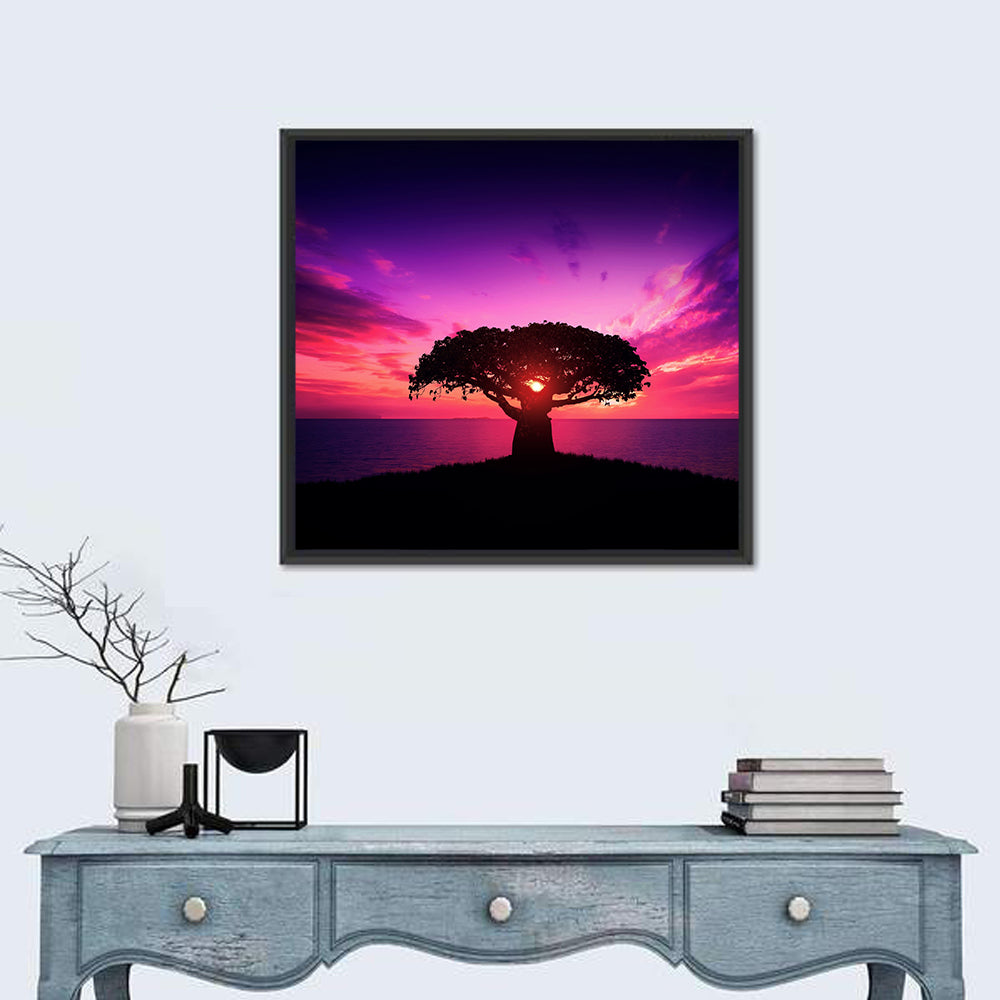 Baobab Sunset Silhouette Wall Art
