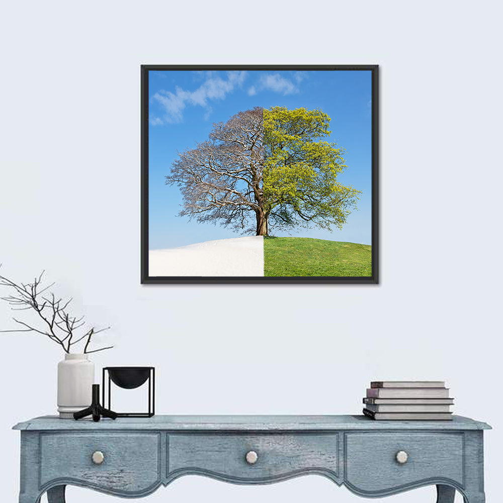 Winter Summer Concept Tree Wall Art