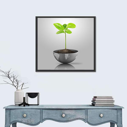 Young Plant on Globe Wall Art
