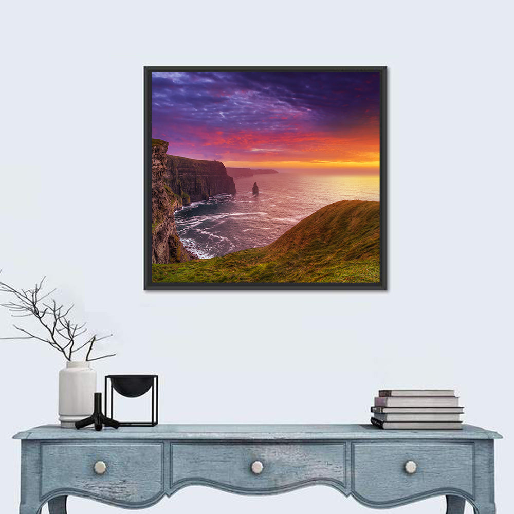Cliffs of Moher Sea Stack at Sunset Wall Art