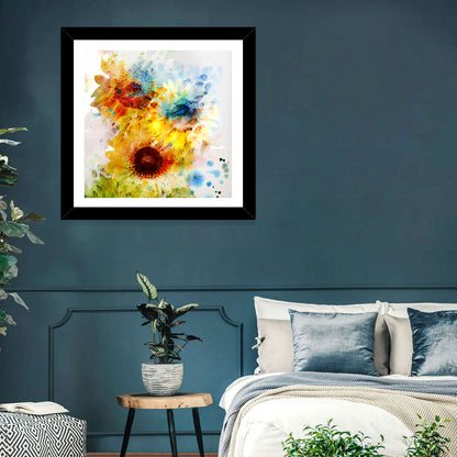 Watercolor Sunflower Trio Wall Art