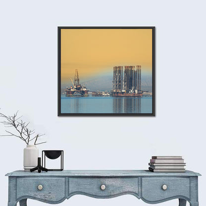 Baku Oil Rigs at Dusk Wall Art
