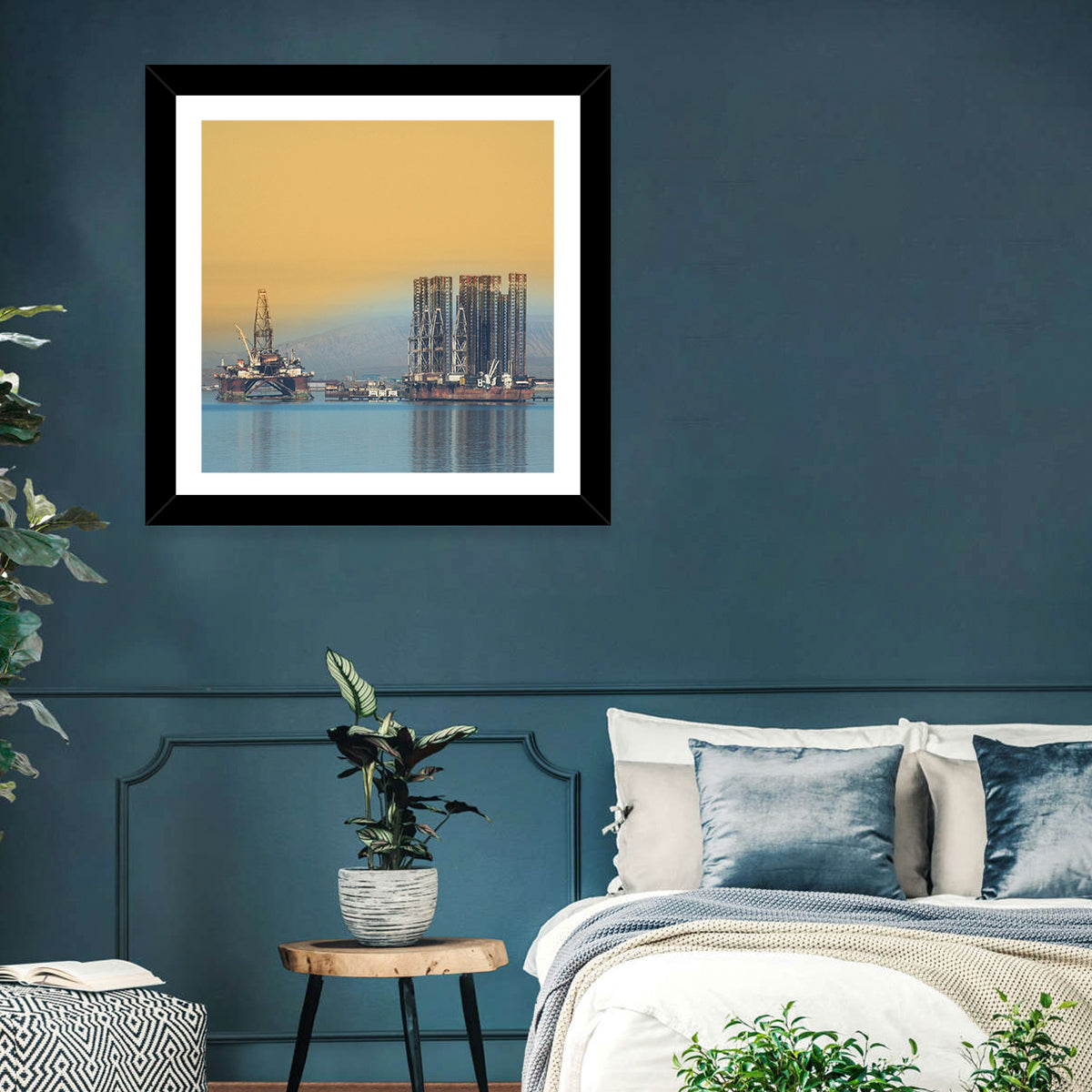 Baku Oil Rigs at Dusk Wall Art