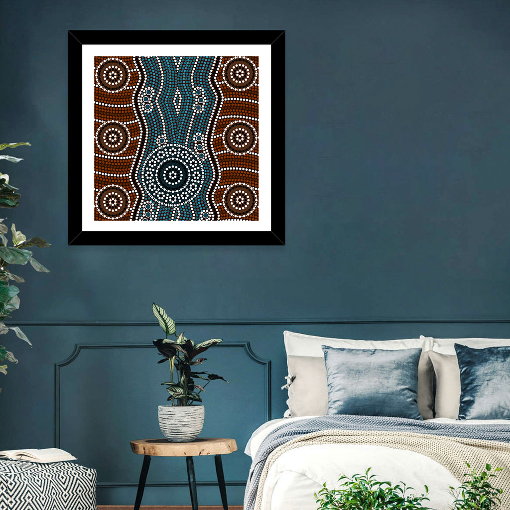 Concentric River Dot Painting Wall Art