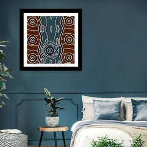 Aboriginal Dotted River Wall Art