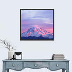 Mount Rainier Alpenglow with Lenticular Cloud Wall Art