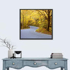 Winding Road Through Autumn Foliage Wall Art