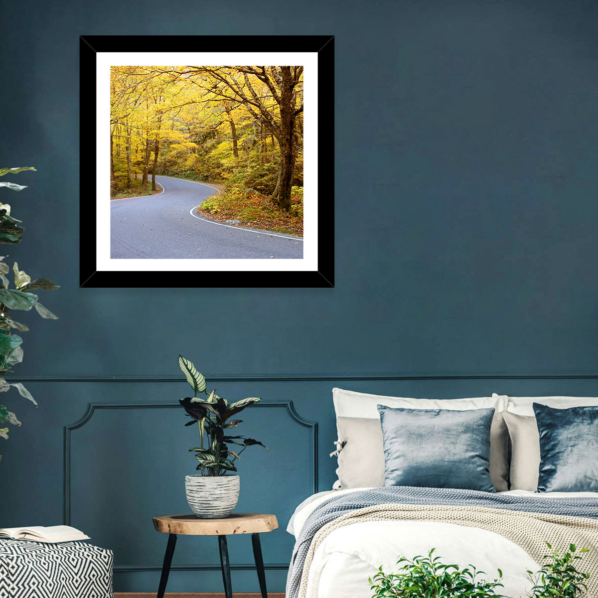 Winding Road Through Autumn Foliage Wall Art