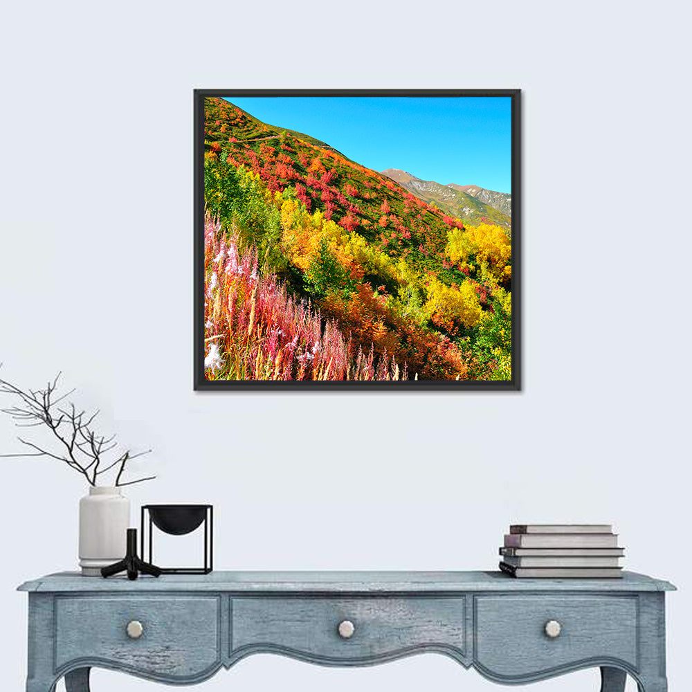 Svaneti Autumn Mountain Landscape Wall Art