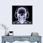 X-ray Skull with Headphones Wall Art