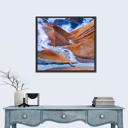Geothermal Valley with Footbridge Wall Art