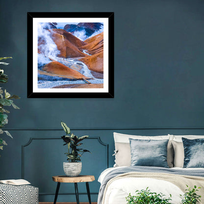 Geothermal Valley with Footbridge Wall Art
