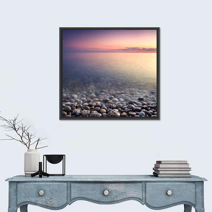 Pebbled Shore Sunset Wall Art