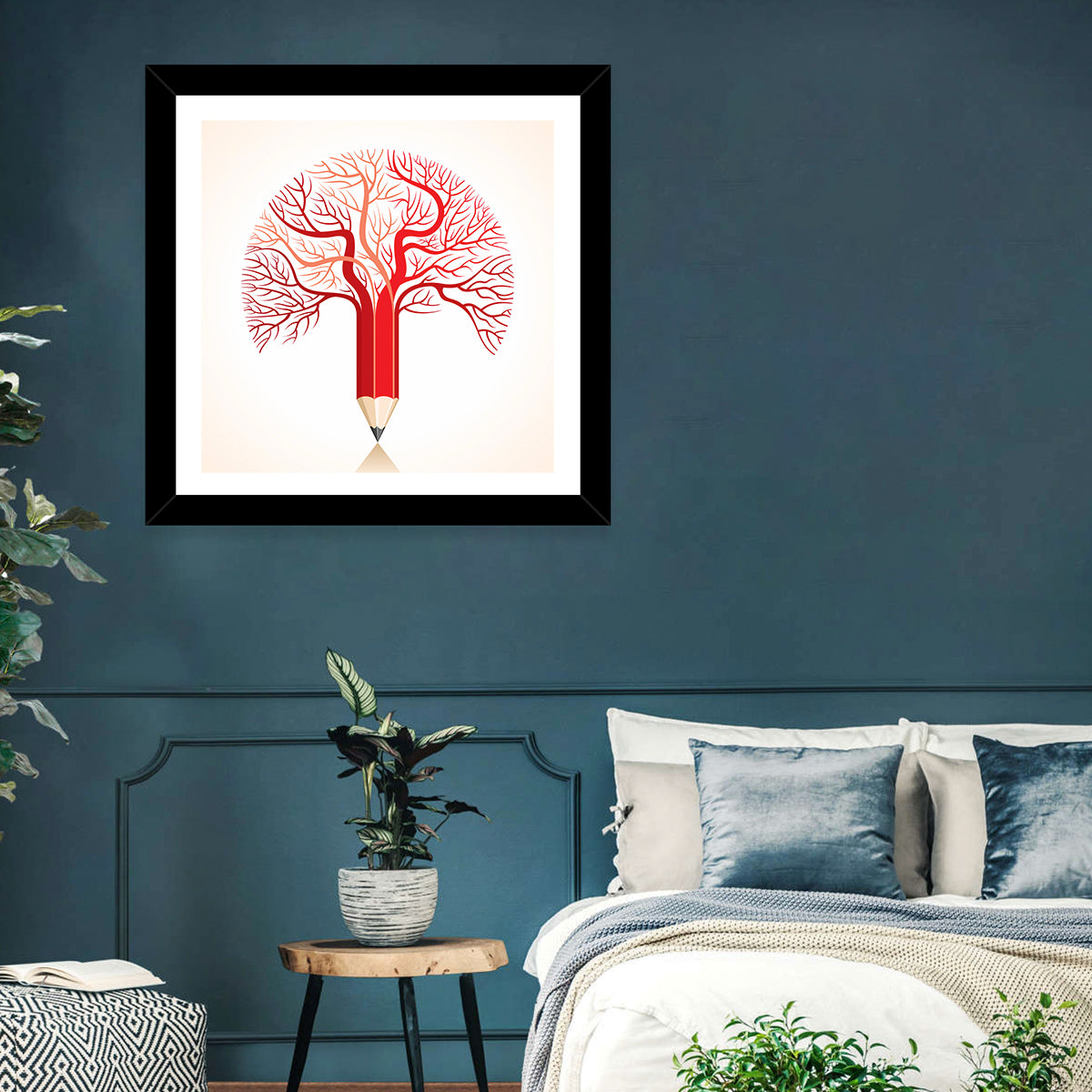 Knowledge Tree Pencil Illustration Wall Art