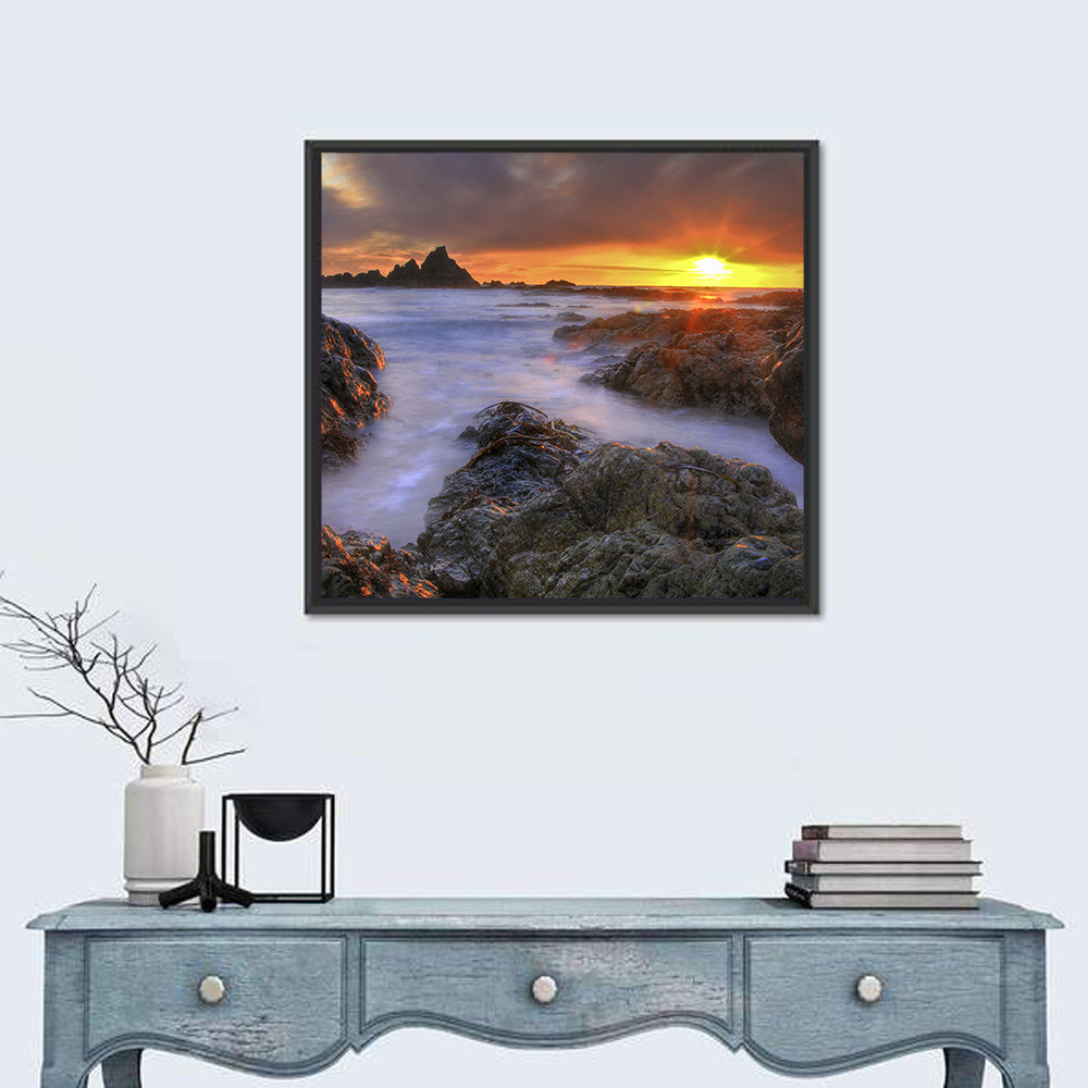 Tramore Rocky Coast Sunset Wall Art