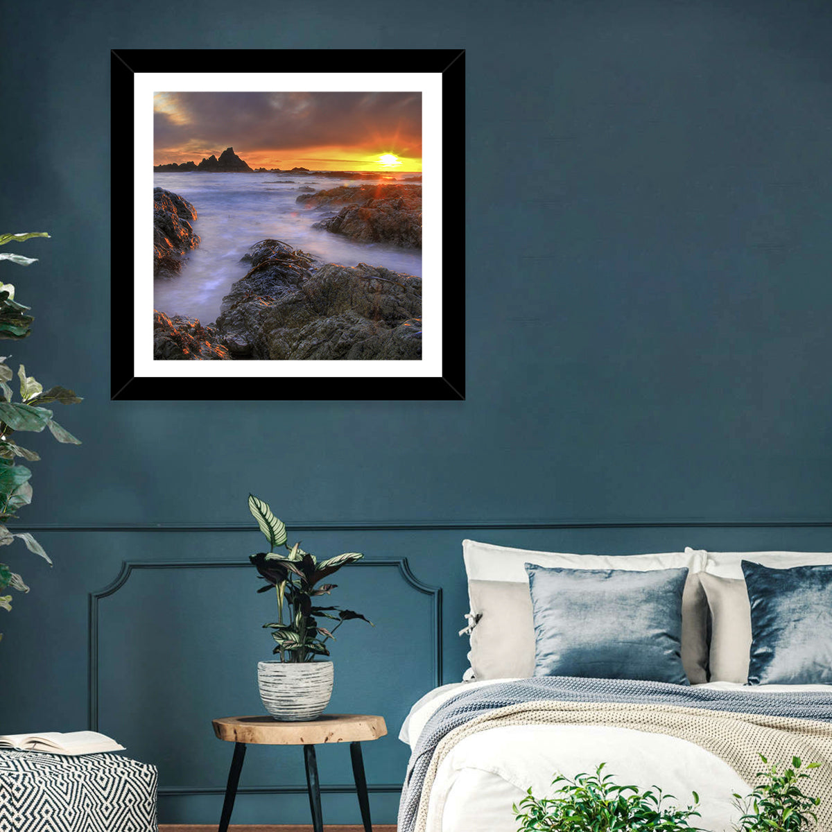 Tramore Rocky Coast Sunset Wall Art