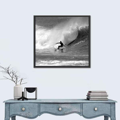 Surfer Riding a Large Wave Wall Art