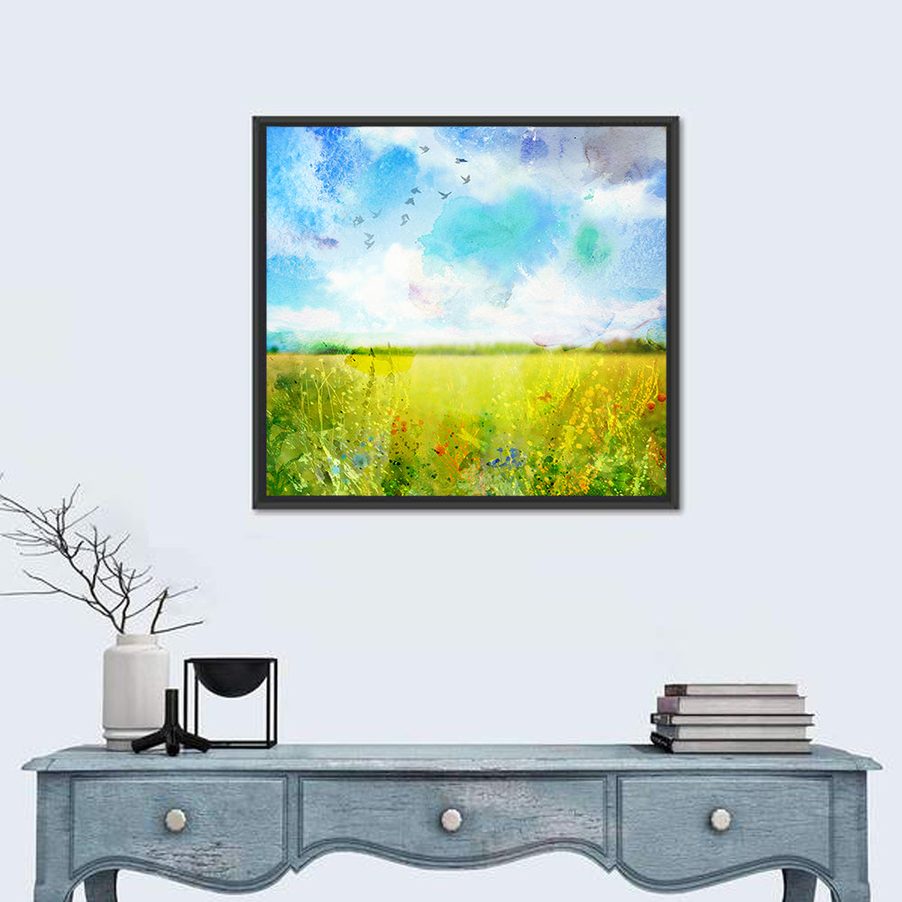 Watercolor Wildflower Field Wall Art
