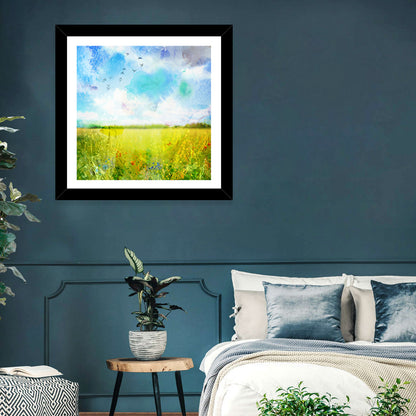 Watercolor Wildflower Field Wall Art