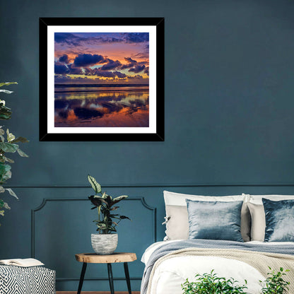Dusk Beach Reflections Wall Art