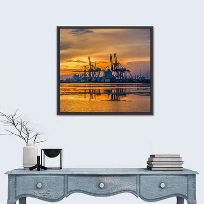 Djibouti Harbor at Sunset Wall Art