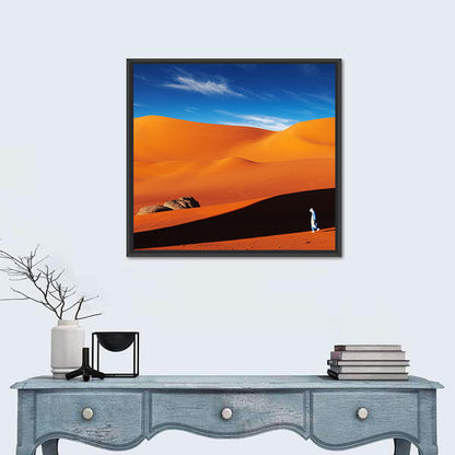 Solitary Figure on Sahara Dunes Wall Art