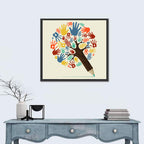 Handprint Tree Illustration Wall Art