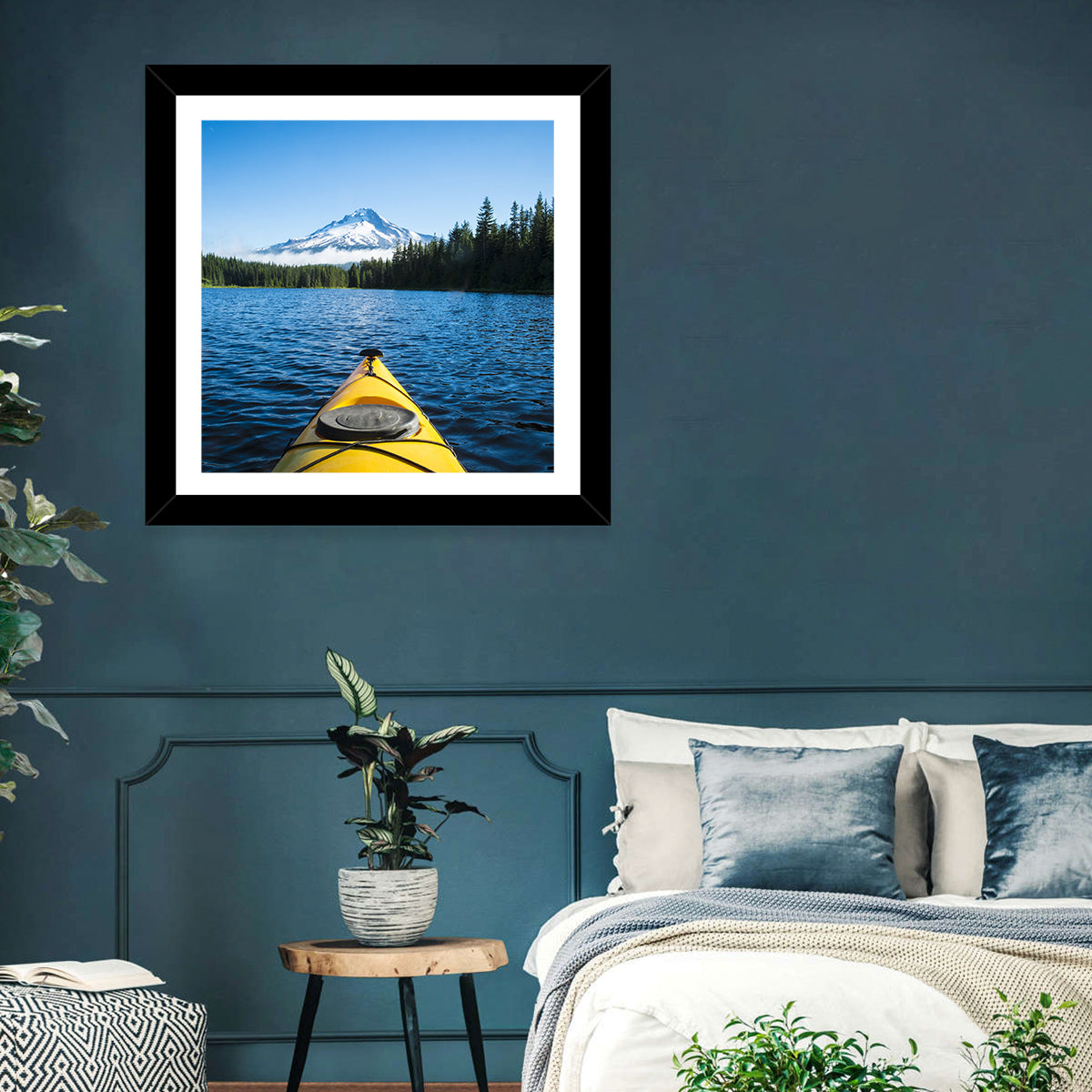 Yellow Kayak at Trillium Lake Wall Art