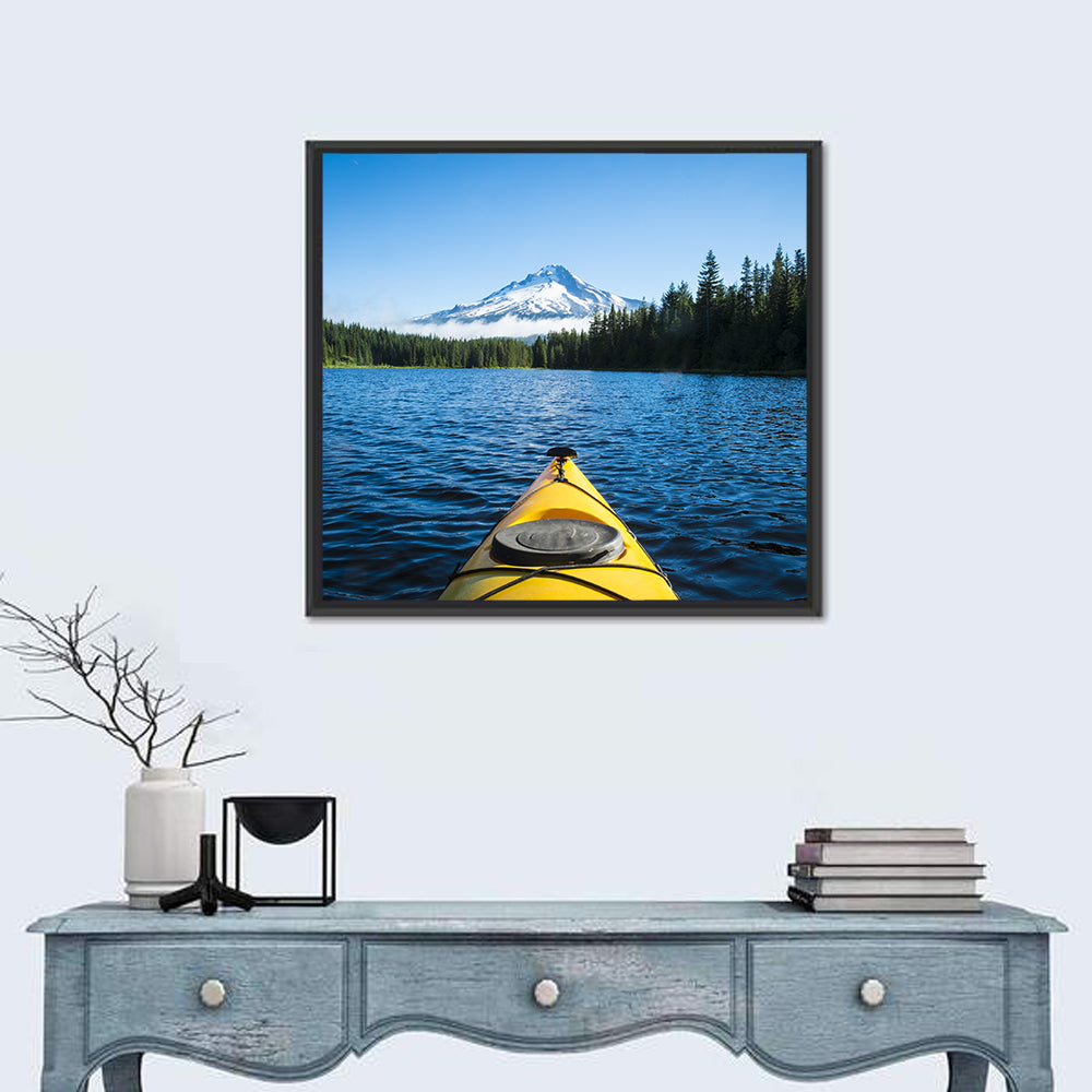 Yellow Kayak at Trillium Lake Wall Art