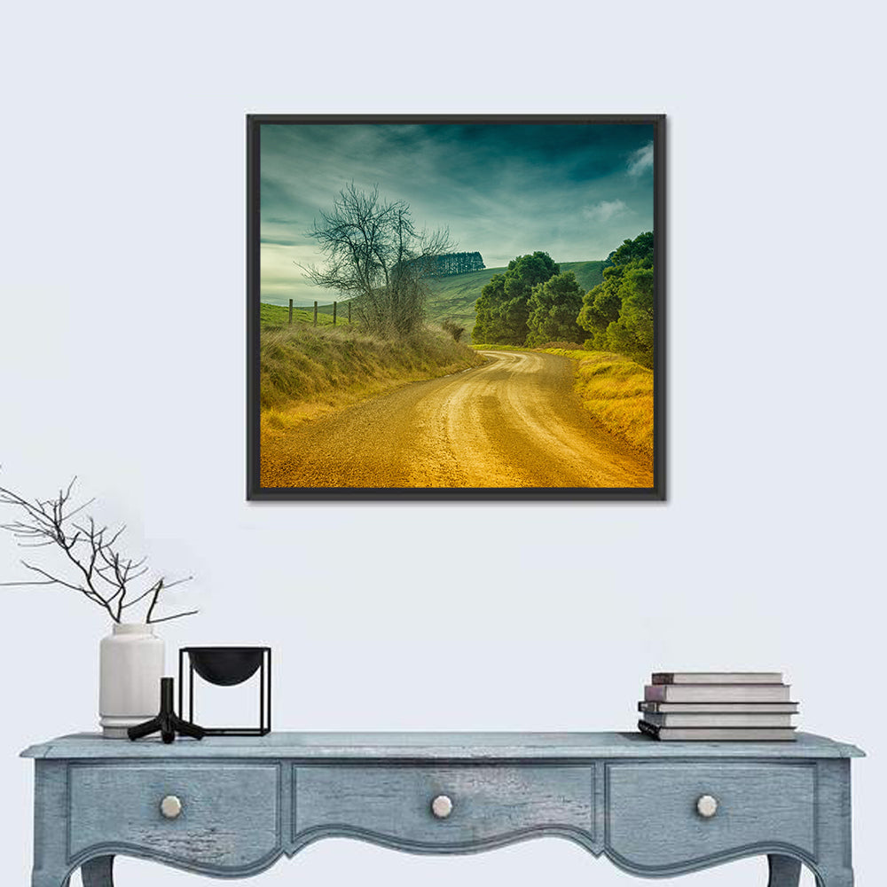 Golden Country Road Wall Art