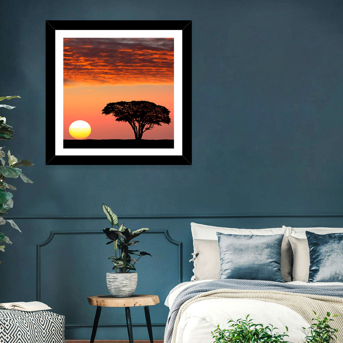 Serengeti Sunset Silhouette Wall Art