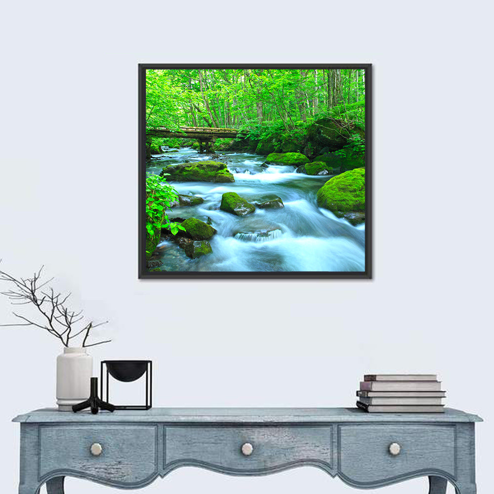 Mossy Forest Stream Wall Art