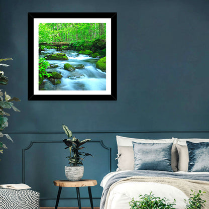 Mossy Forest Stream Wall Art