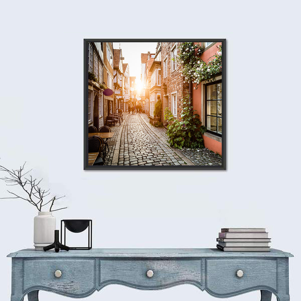 Schnoorviertel Cobblestone Lane Wall Art