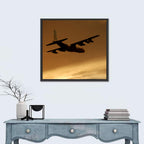 Turboprop Military Transport Silhouette Wall Art