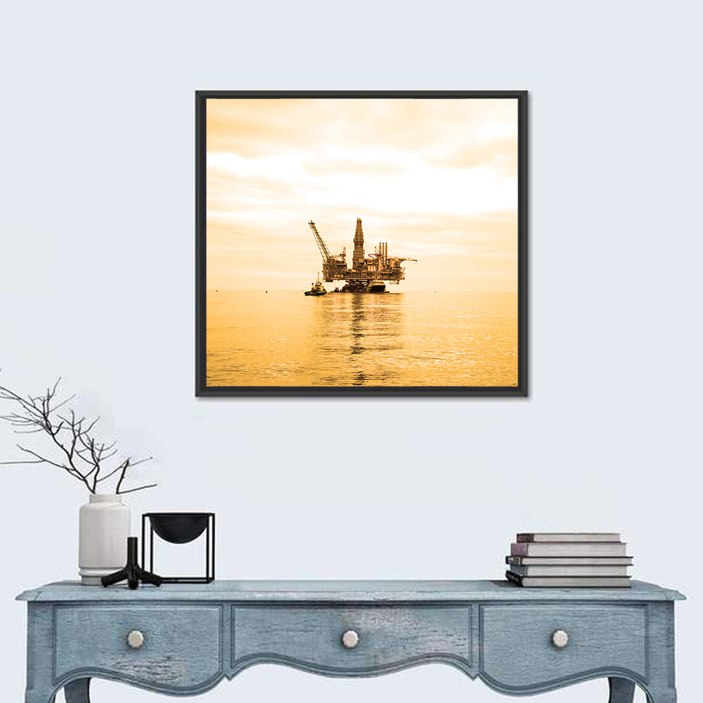 Golden Hour Oil Rig Wall Art