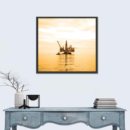 Golden Hour Oil Rig Wall Art