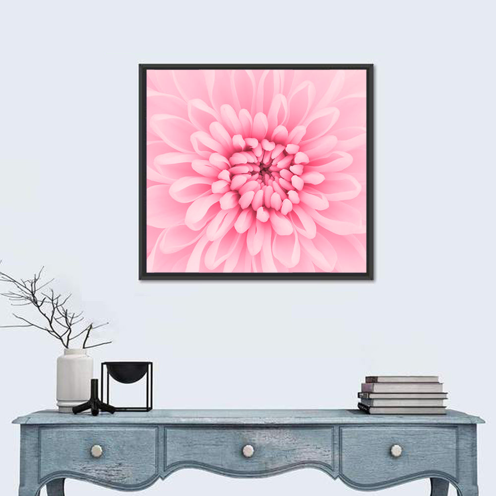 Pink Chrysanthemum Close-up Wall Art