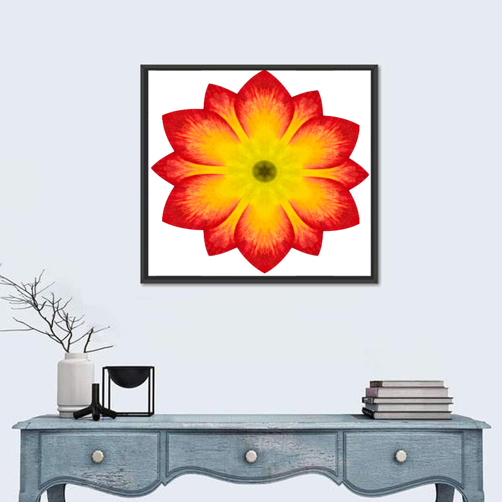 Primrose Radial Mandala Wall Art in a room, square