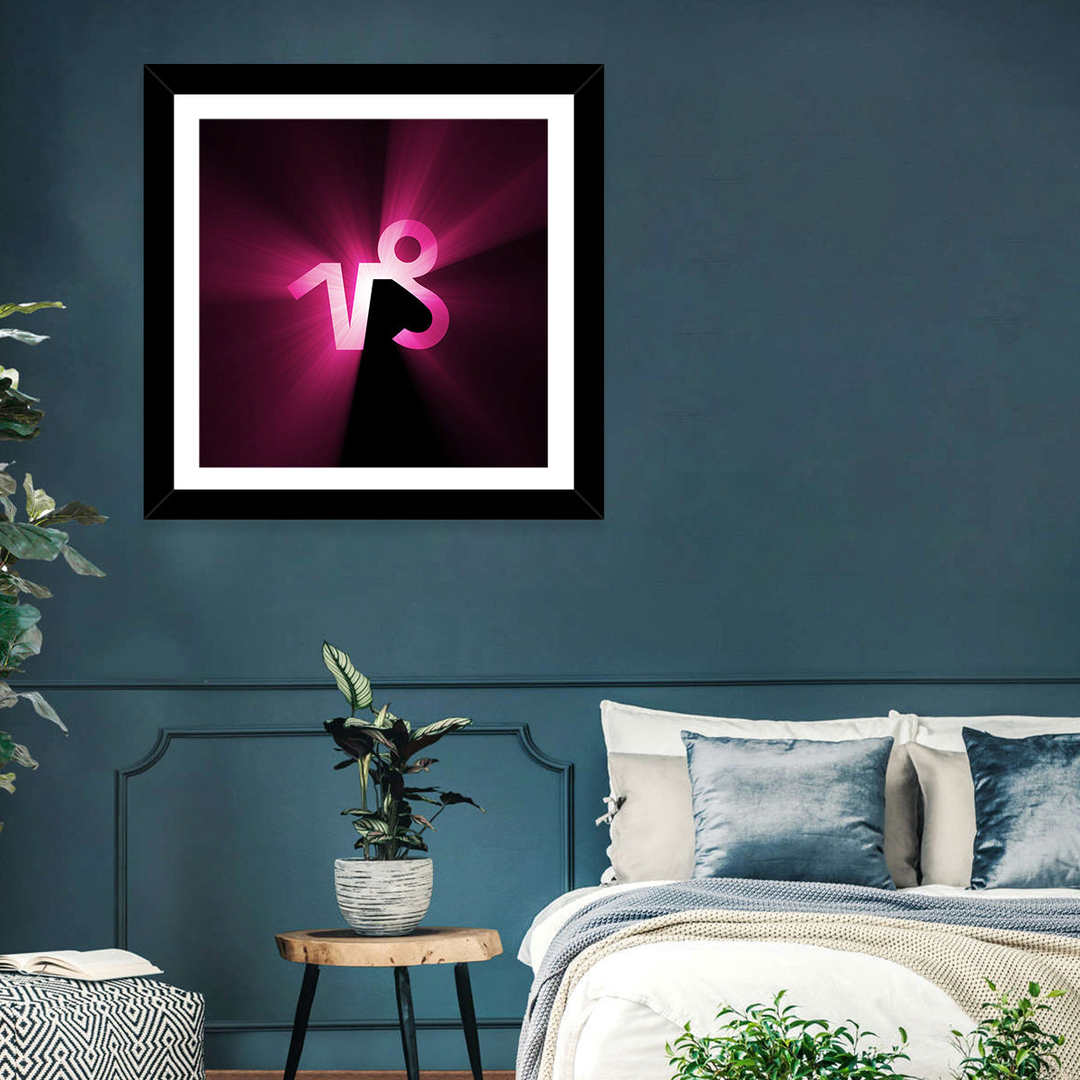 Glowing Capricorn Symbol Wall Art