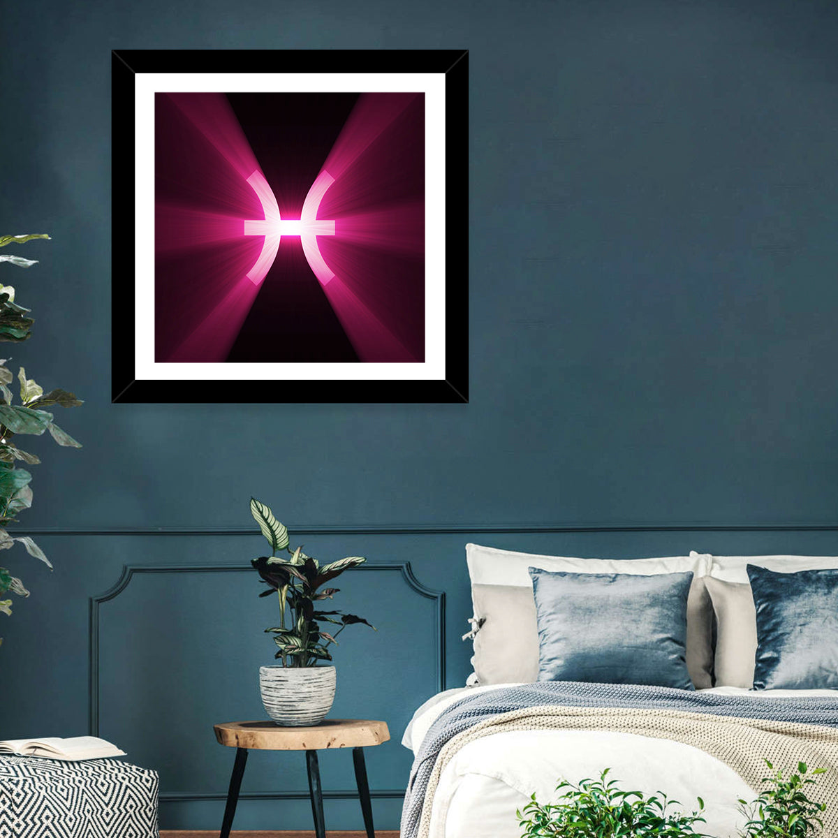 Magenta Pisces Symbol Wall Art