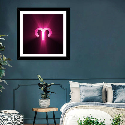 Radiant Aries Zodiac Emblem Wall Art