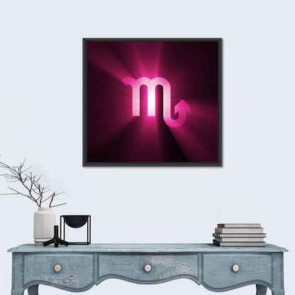 Scorpio Glyph with Magenta Burst Wall Art