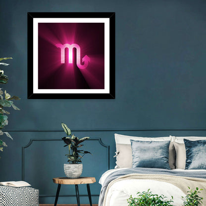 Scorpio Glyph with Magenta Burst Wall Art