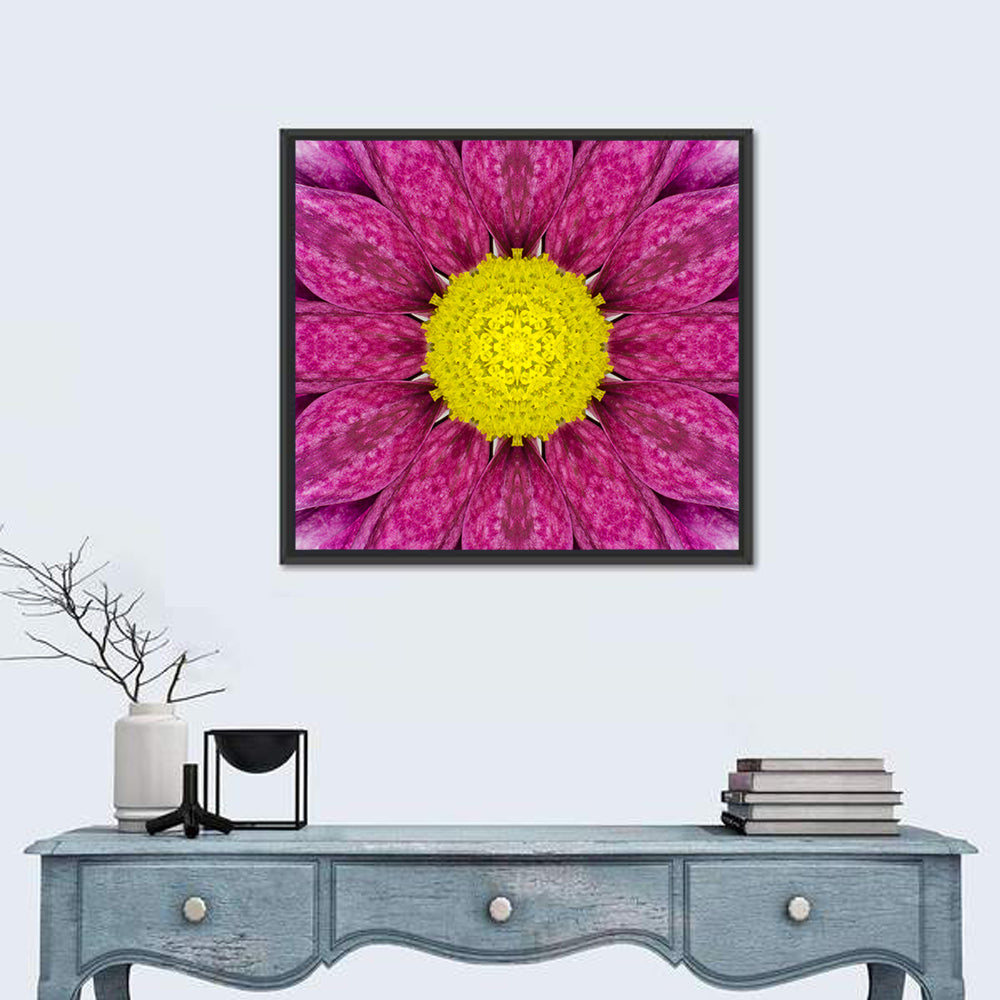 Kaleidoscopic Daisy Mandala Close Up Wall Art